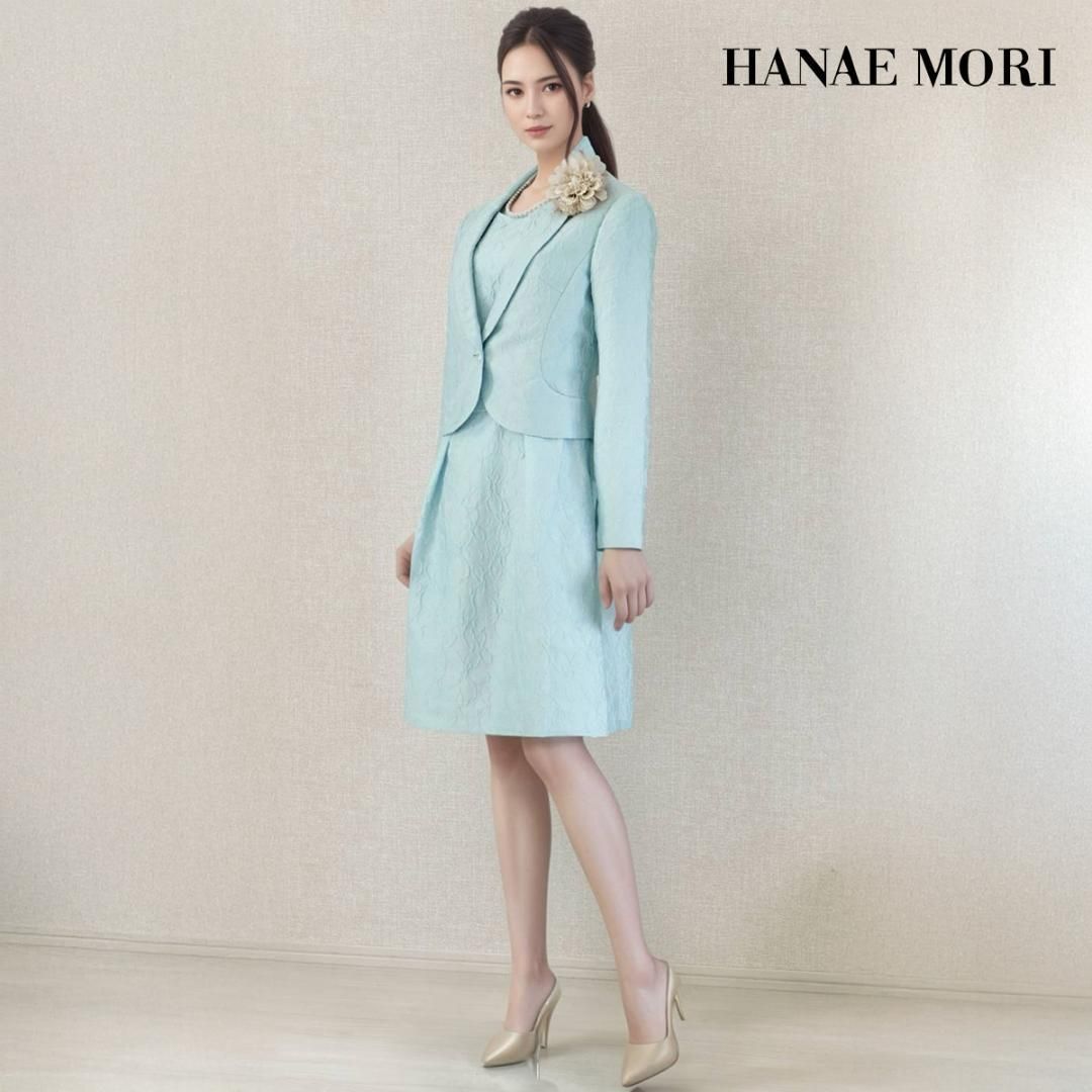 当日発送 ハナエモリ セレモニー 36 ミントグリーン 立体的花柄