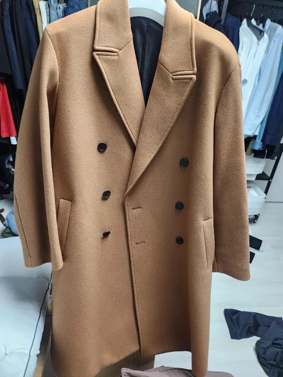 クアー MTR ダブル ロングコート キャメル M