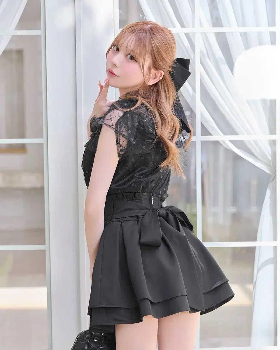 ミシェルマカロン バックリボン ミカスカート ブラック M 量産型 地雷系