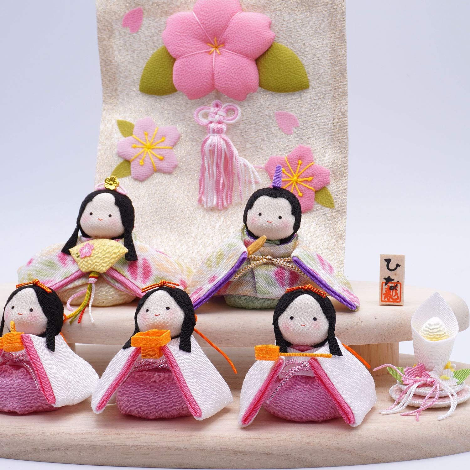  リュウコドウ 龍虎堂 ぽてりひな５人 麻の葉 木製台飾りセット 1 890 その他 おもちゃ