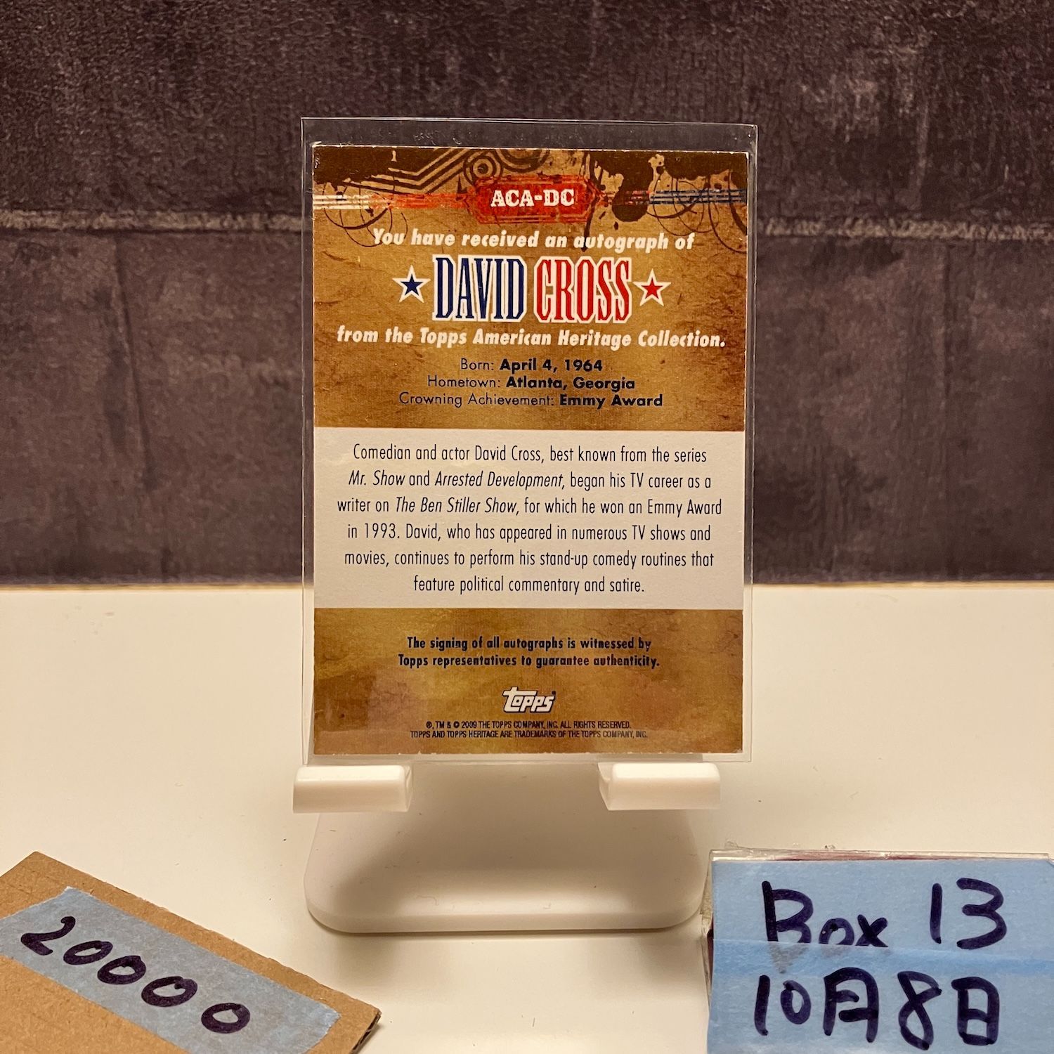2011 Topps David Cross 018 100 直筆サインカード American Heritage Collection カード