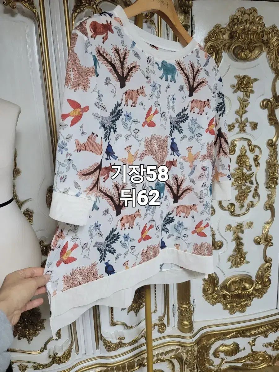 パータン プリンティング ブラウス 7部