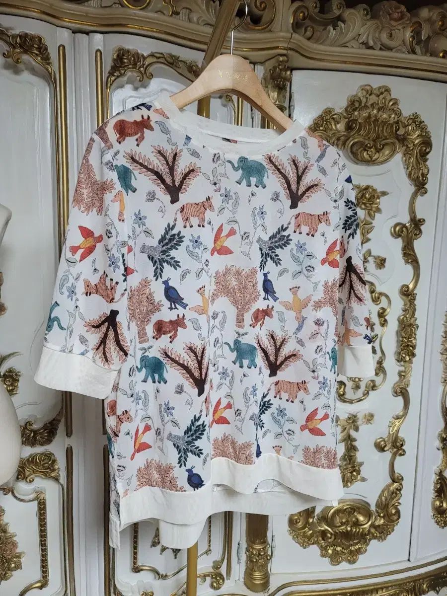 パータン プリンティング ブラウス 7部