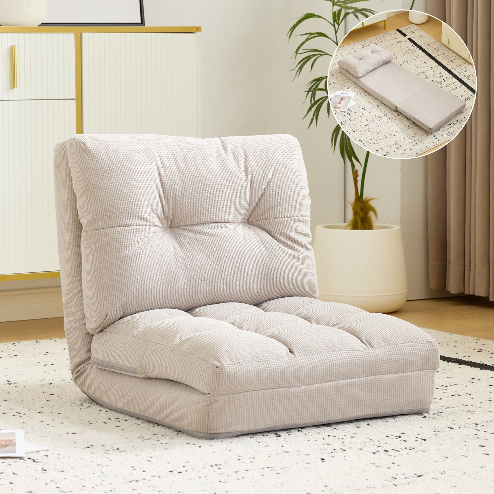 座椅子 ソファー ソファーベッド 15段調整可能 2WAY 1人掛け シンプル