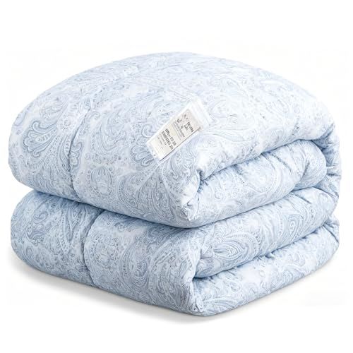 羽毛布団 セミダブル MAZOT 掛け布団 ダックダウン90 冬用 洗える 軽い 10℃ 15℃対応 抗菌防臭加工 ギフト対応 サイズ 170 cm 210 重量 約2 3 kg 充填量1 4 ブルー花柄p