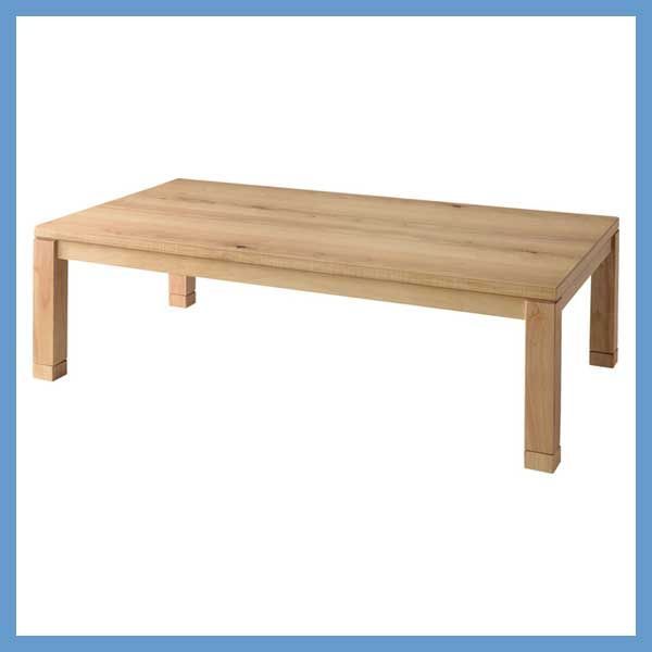天然木 オーク ポプラ の こたつテーブル 長方形 W 135×D 80×H 36 40 cm 継脚 コード収納スペース有り No.135 ナチュラル
