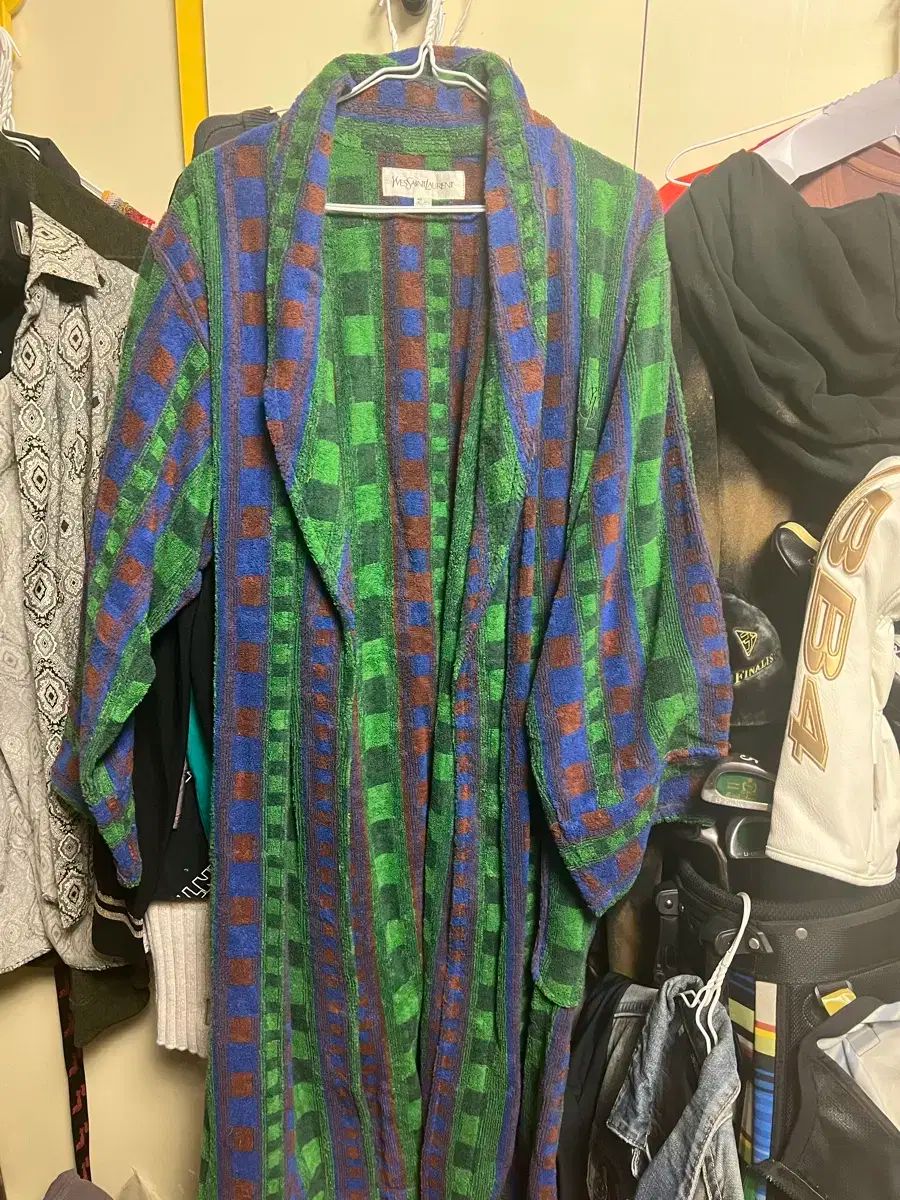 イヴ サンローラン CHECK パータン ローブ ガウン