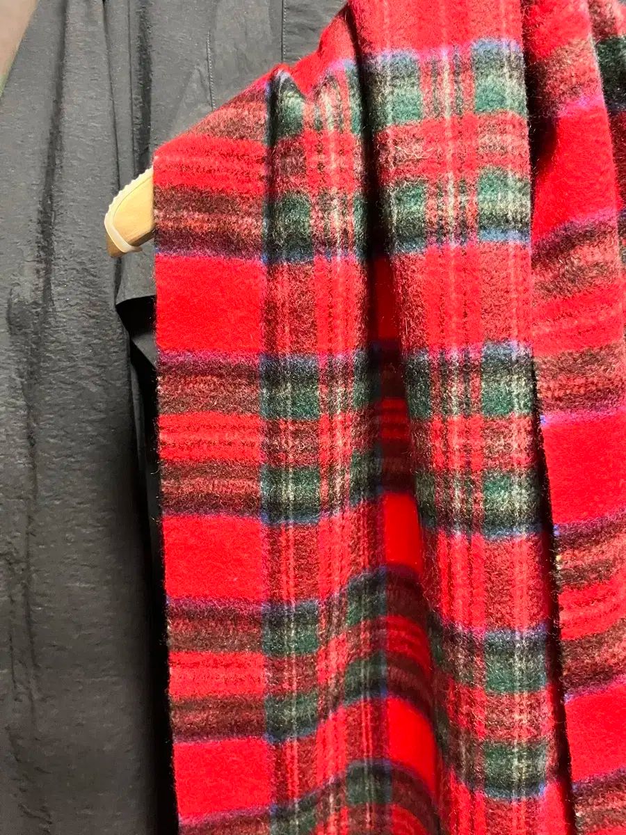 レッド タータンチェック カシミア マフラー