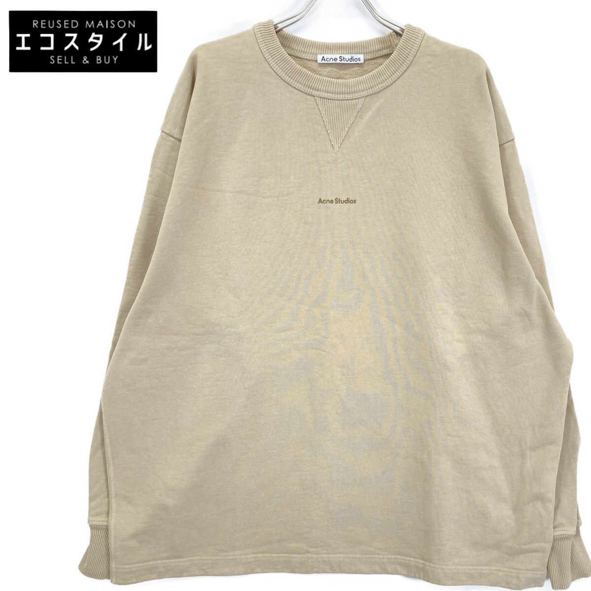 ACNE STUDIOS アクネ ストゥディオズ FN-MN-SWEA000260 ベージュ ちびロゴオーバーサイズスウェット XL