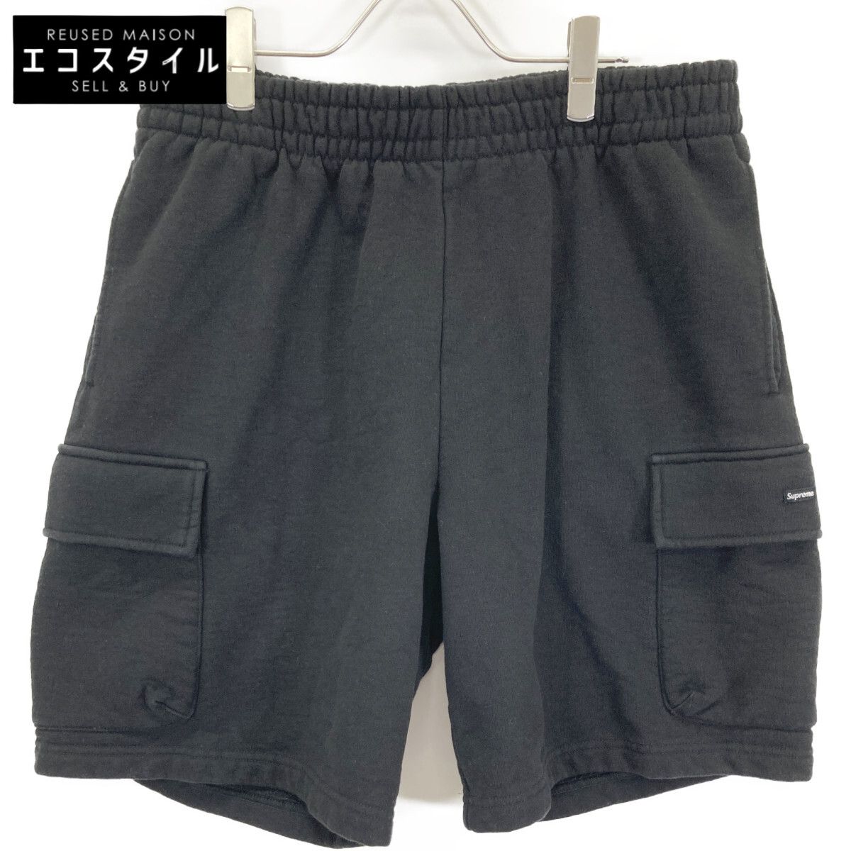 Supreme シュプリーム ﾌﾞﾗｯｸ ｽﾓｰﾙﾎﾞｯｸｽﾛｺﾞ ｶｰｺﾞ ｽｳｪｯﾄ ｼｮｰﾂ M