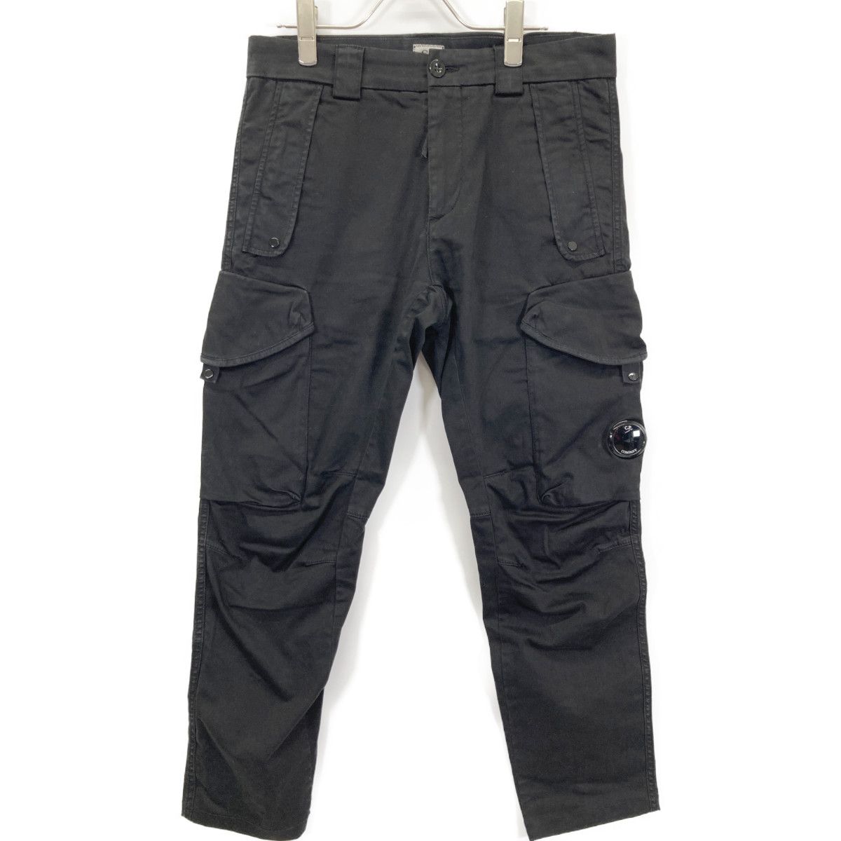 C.P.COMPANY シーピーカンパニー ブラック 12CMPA058A ストレッチサテン ユーティリティ ファブリックパンツ 44