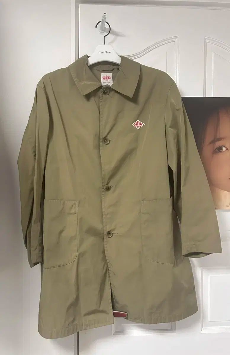 ダントン ロゴワッペン ナイロン ステン コート ベージュ 40