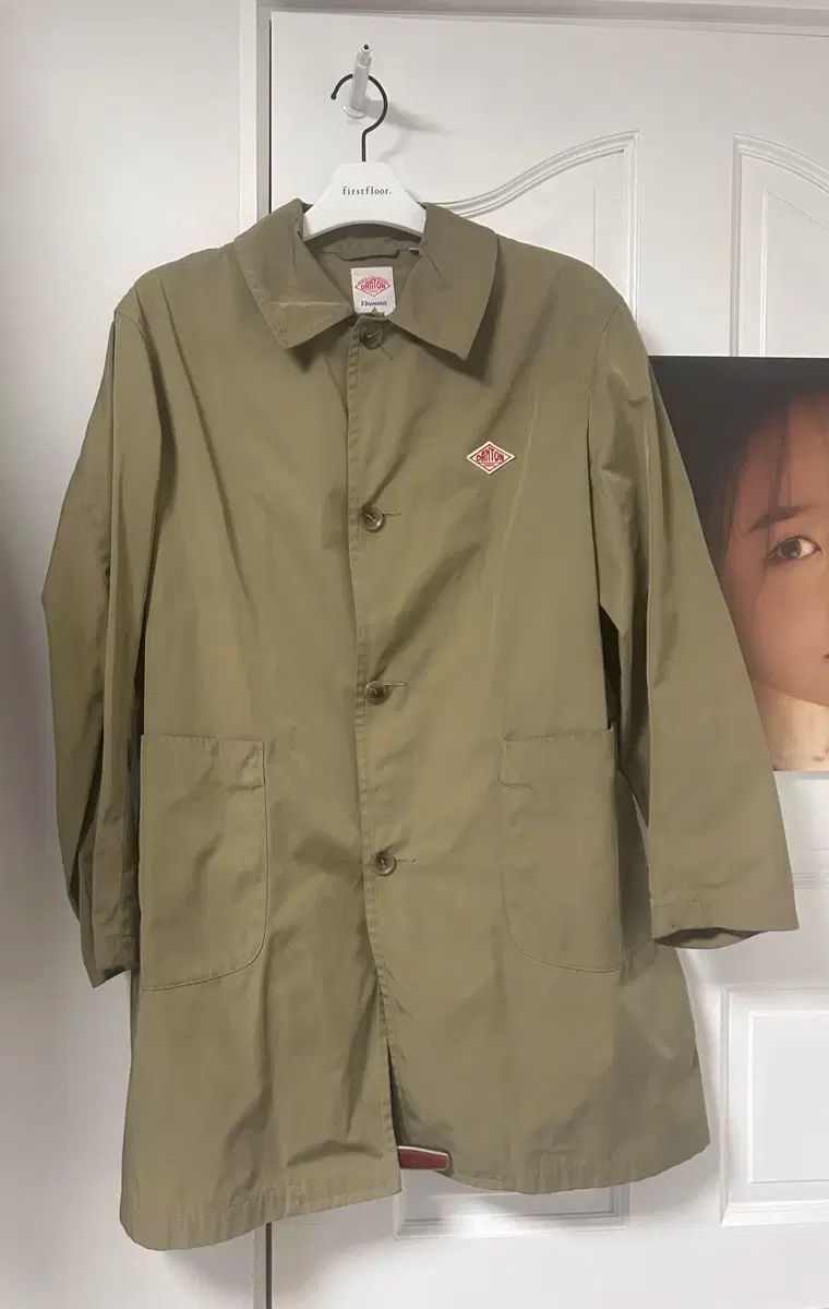 ダントン ロゴワッペン ナイロン ステン コート ベージュ 40