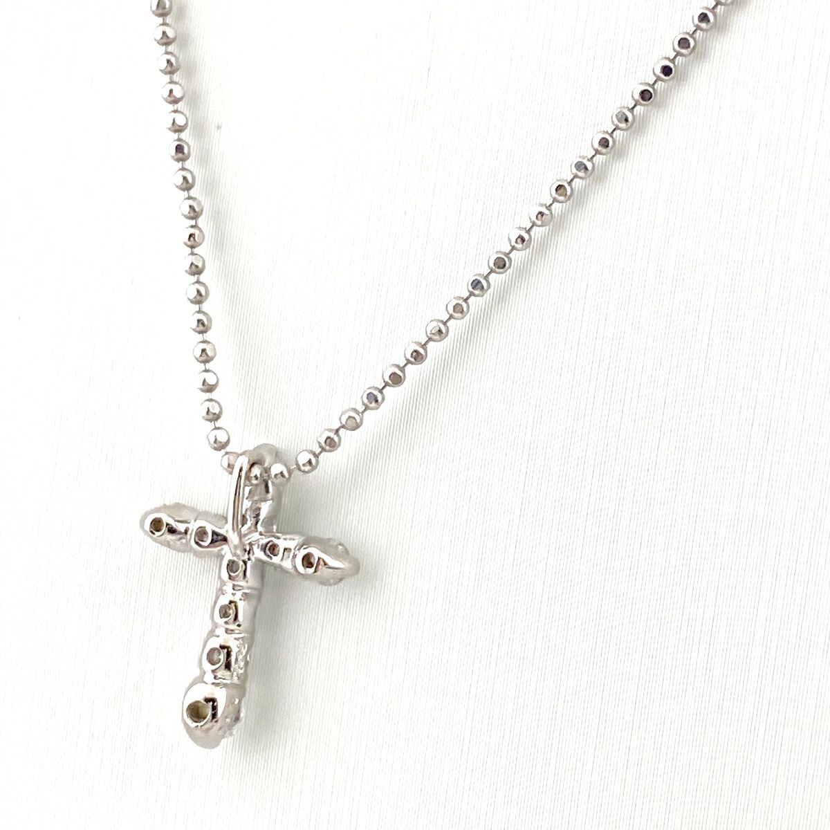 クロスモチーフ デザインネックレス プラチナ ペンダント 十字架 メレダイヤ ネックレス Pt 900 850 ダイヤモンド レディース