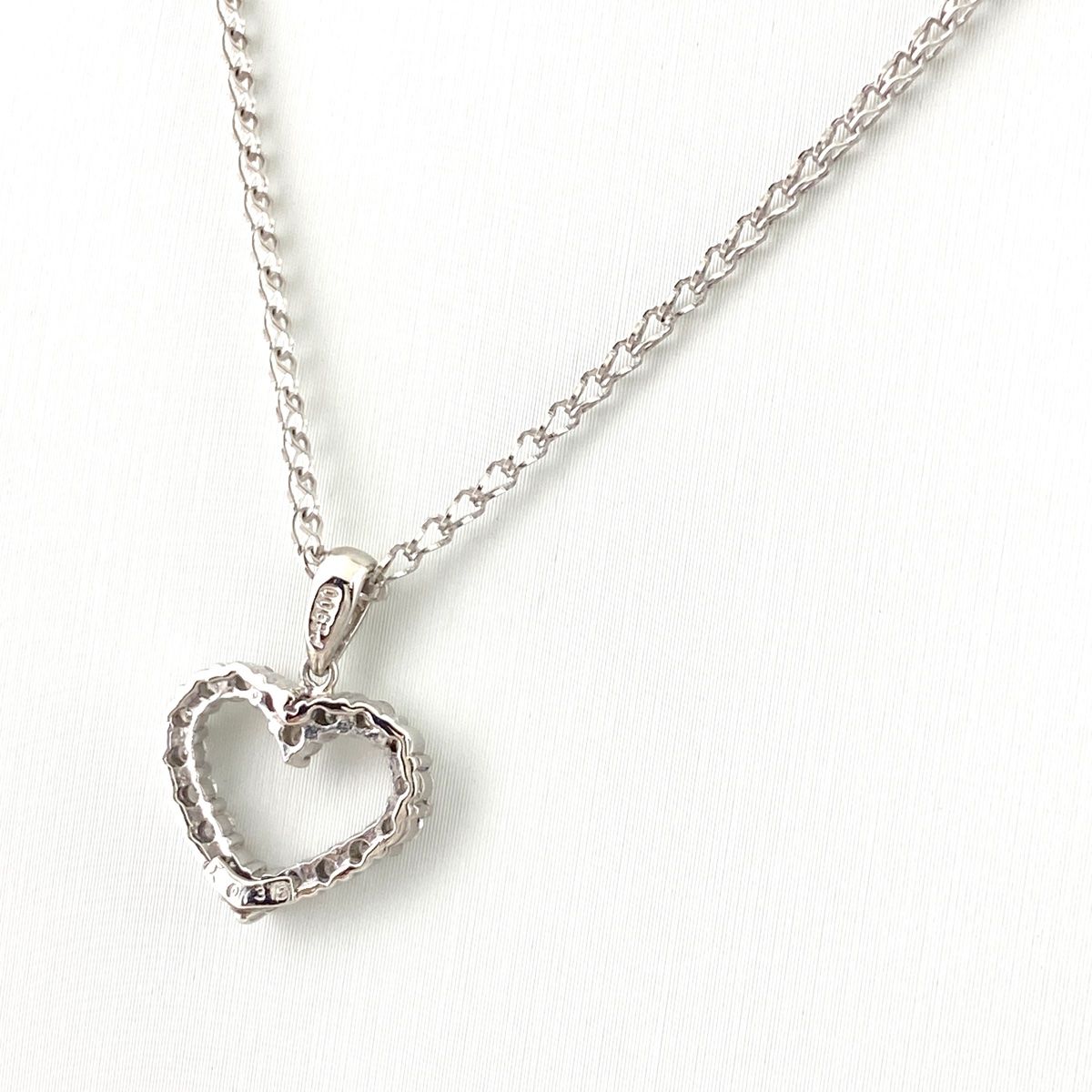 ハートモチーフ ネックレス プラチナ メレダイヤ ペンダント Pt 900 850 ダイヤモンド レディース