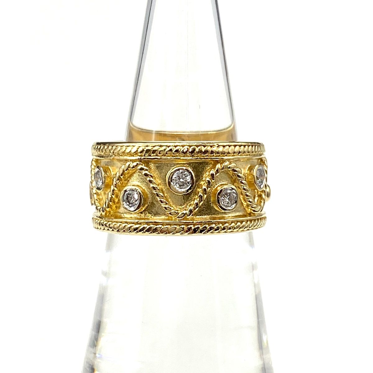 メレダイヤ デザインリング YG イエローゴールド 指輪 リング 11.5号 K18 750 ダイヤモンド レディース