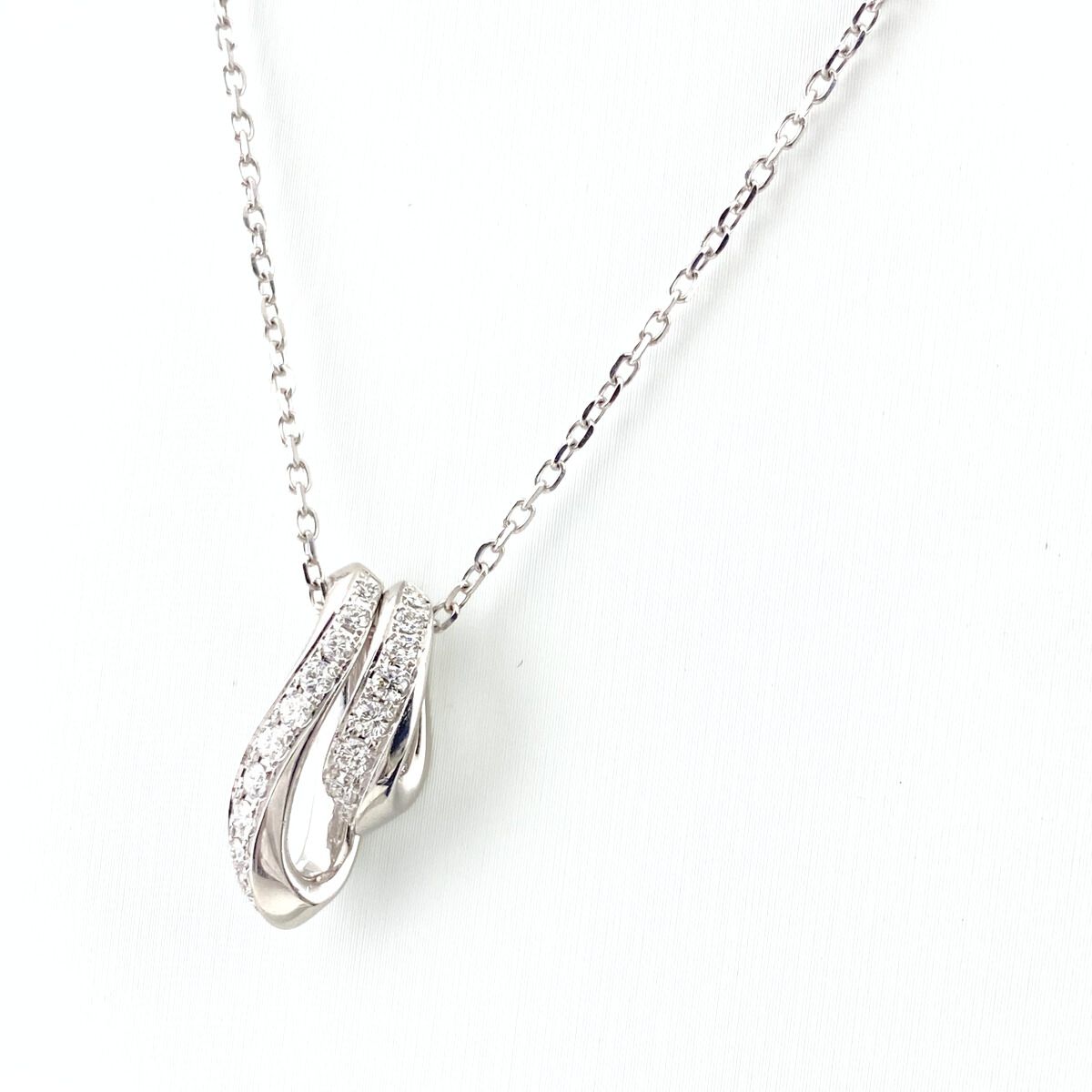 ミキモト MIKIMOTO メレダイヤ デザインネックレス ペンダント ネックレス K18 ダイヤモンド レディース