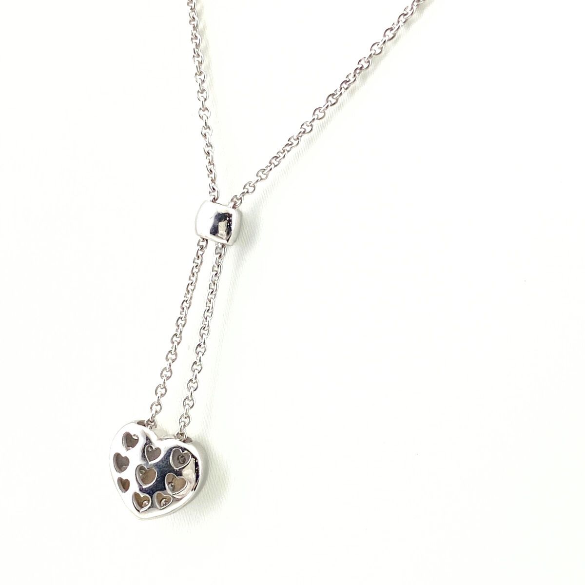 スタージュエリー STAR JEWELRY ハートモチーフ デザインネックレス WG ホワイトゴールド ペンダント メレダイヤ ネックレス K 18 750 ダイヤモンド レディース