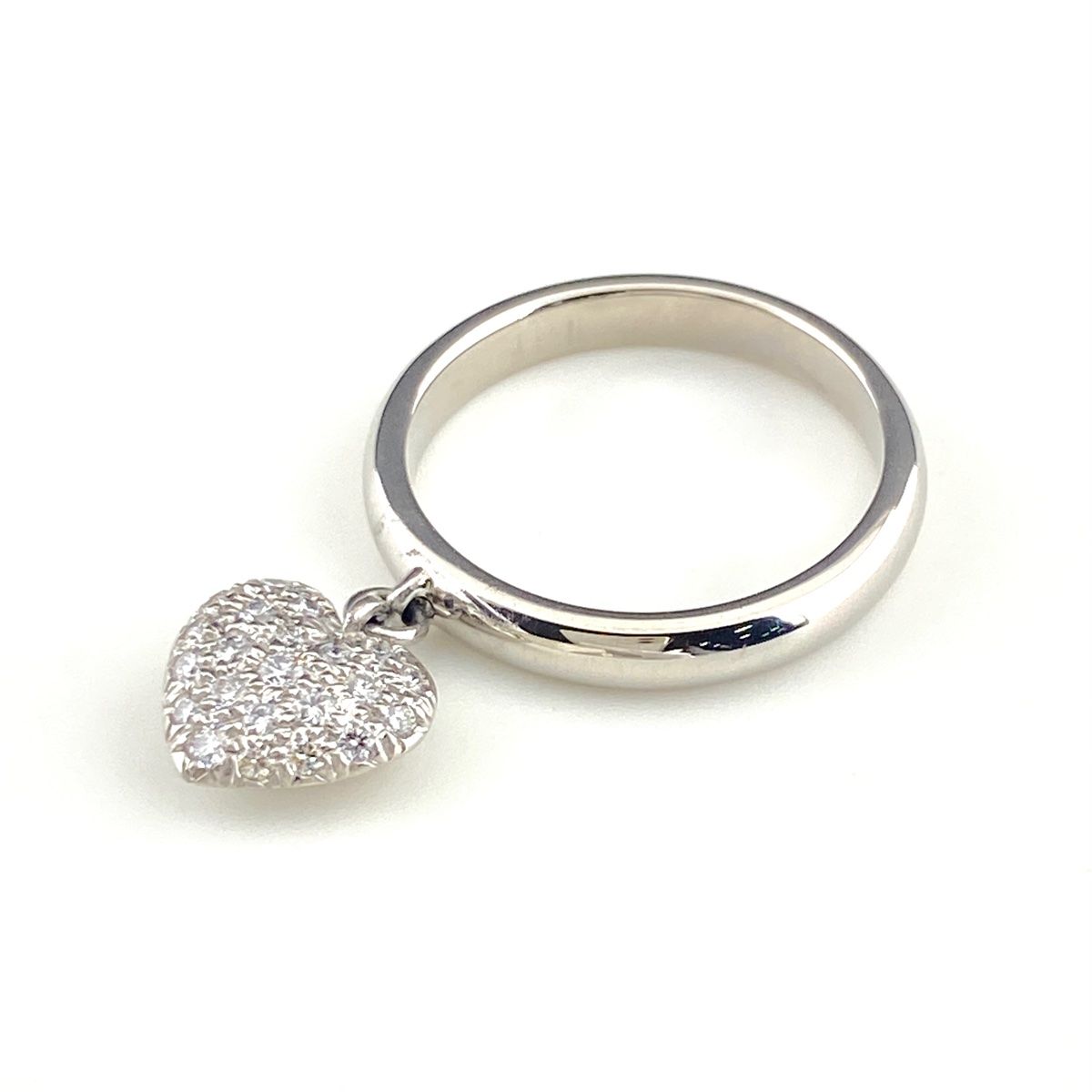 ティファニー TIFFANY-Co. センチメンタルハート リング プラチナ 指輪 メレダイヤ ハートモチーフ スイング 11号 Pt 950 ダイヤモンド レディース