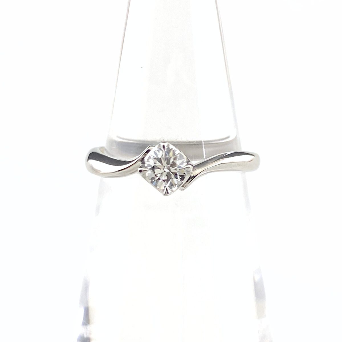 ヨンドシー 4℃ メレダイヤ デザインリング プラチナ 指輪 ソリティア ソリテール リング 8号 Pt950 ダイヤモンド レディース