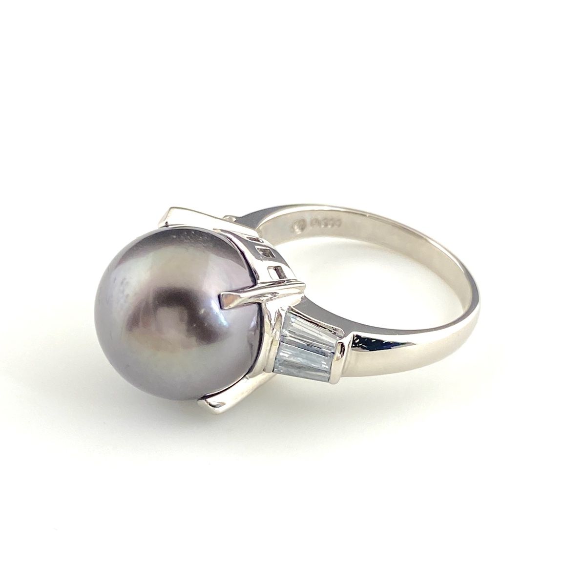 タサキ TASAKI パール デザインリング プラチナ 指輪 メレダイヤ 真珠 リング 13.5号 Pt 900 ダイヤモンド レディース