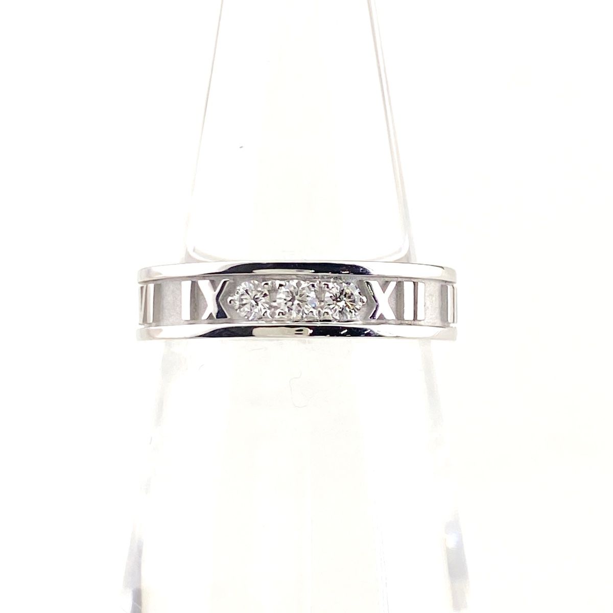 ティファニー TIFFANY-Co. アトラス リング WG ホワイトゴールド 指輪 メレダイヤ リング 9号 750 ダイヤモンド レディース