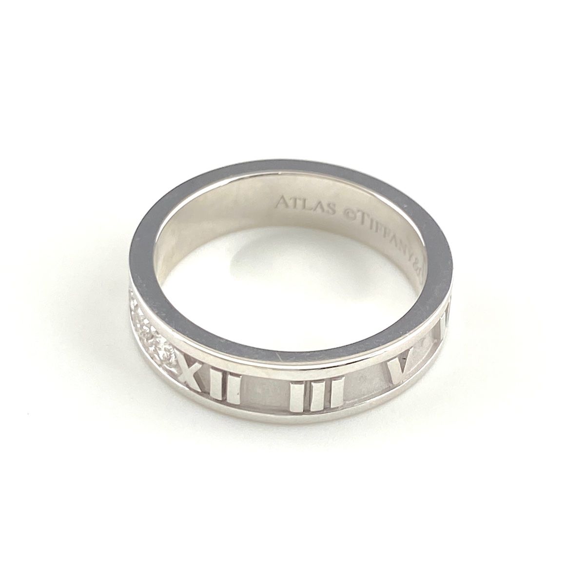 ティファニー TIFFANY-Co. アトラス リング WG ホワイトゴールド 指輪 メレダイヤ 9号 750 ダイヤモンド レディース