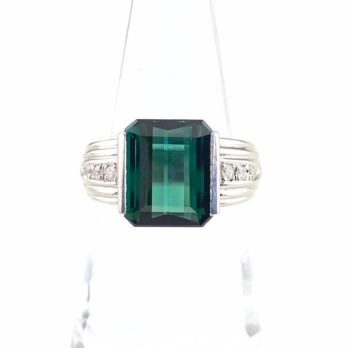 タサキ TASAKI トルマリン デザインリング プラチナ 指輪 メレダイヤ リング 11.5号 Pt900 トルマリン ダイヤモンド レディース