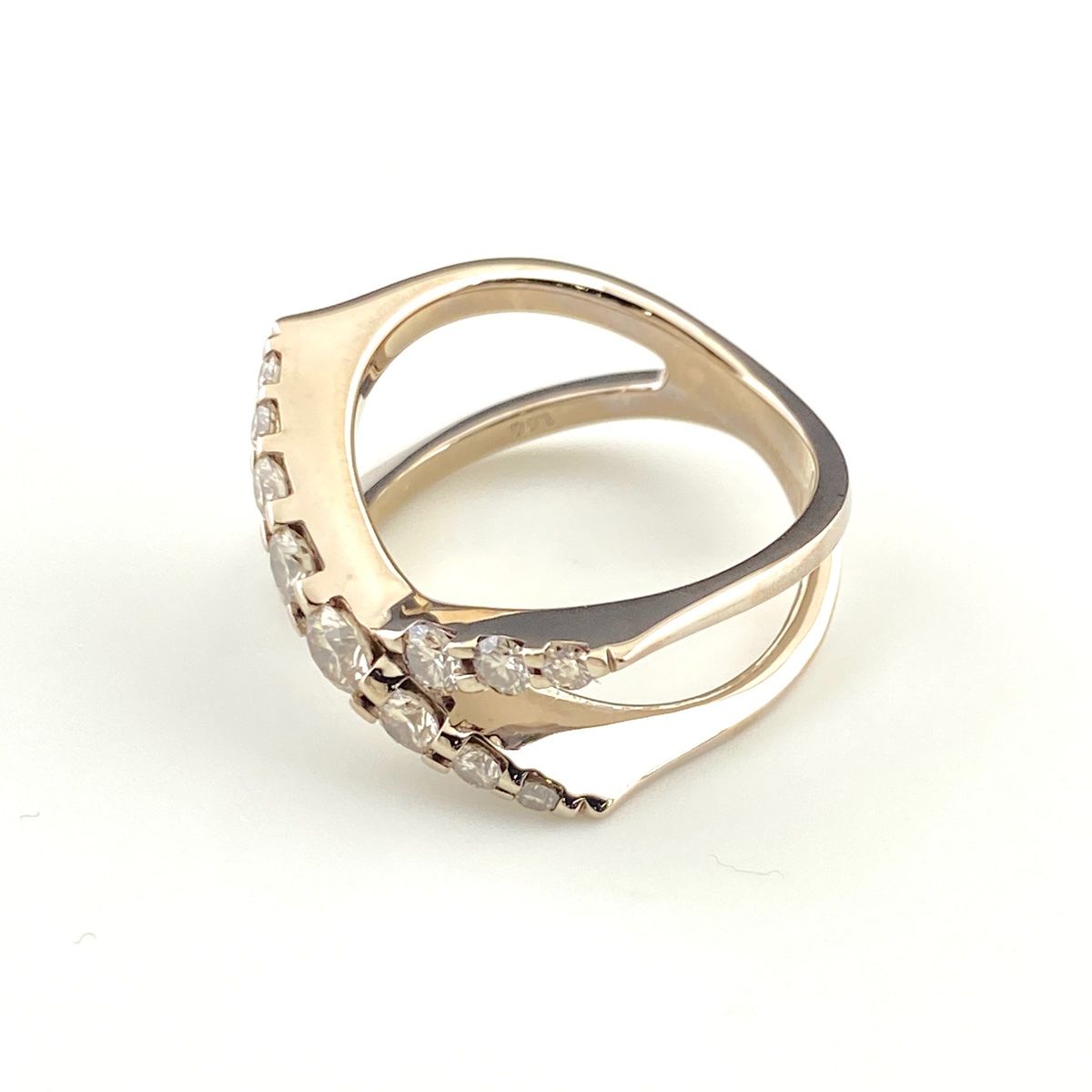 カシケイ ネイキッド リング 指輪 メレダイヤ 14号 K 18 ダイヤモンド レディース