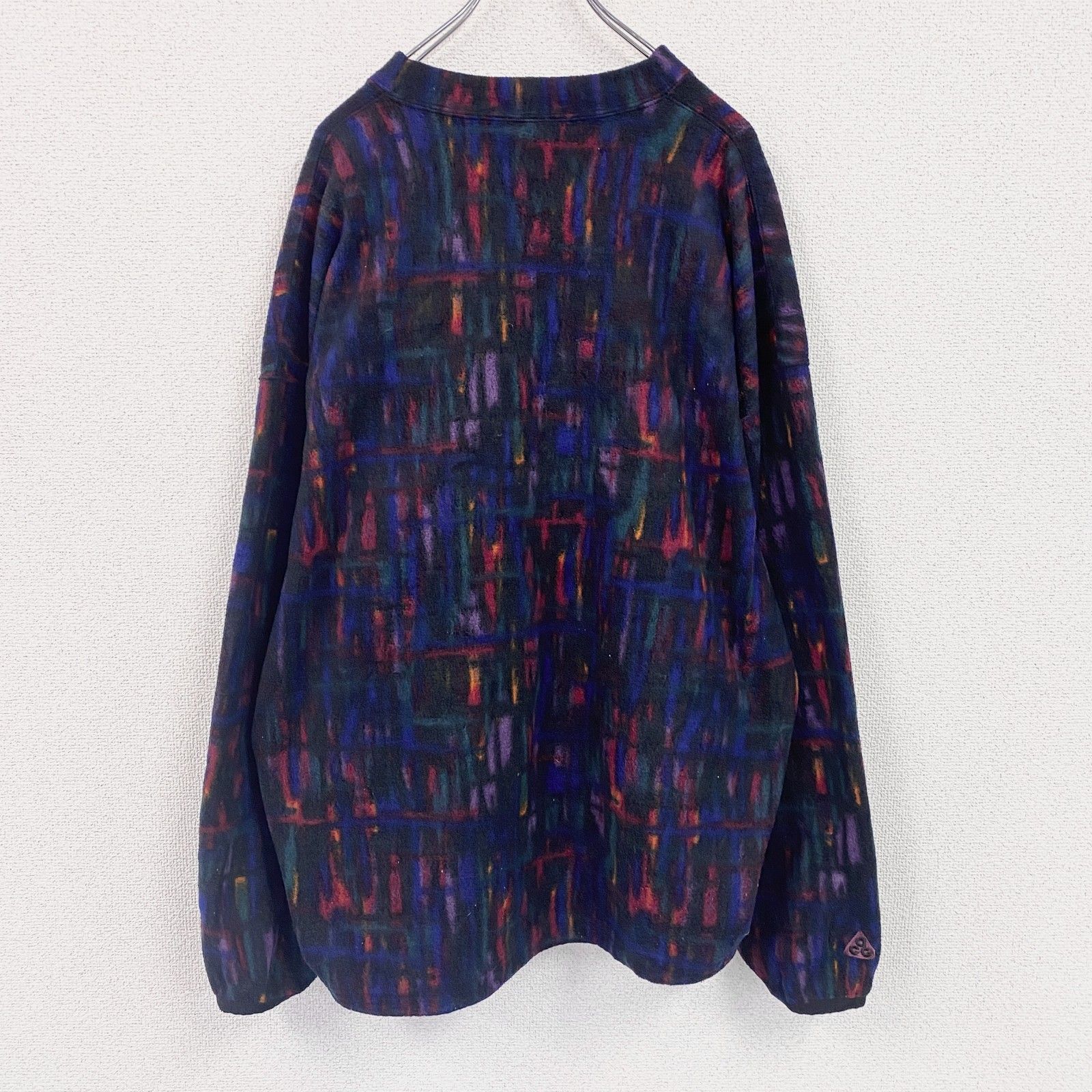 3点以上まとめ買いで20 OFF 古着 90s NIKE ACG ナイキエーシージー フリースプルオーバー 三角タグ ヴィンテージ 総柄 マルチ XLサイズ