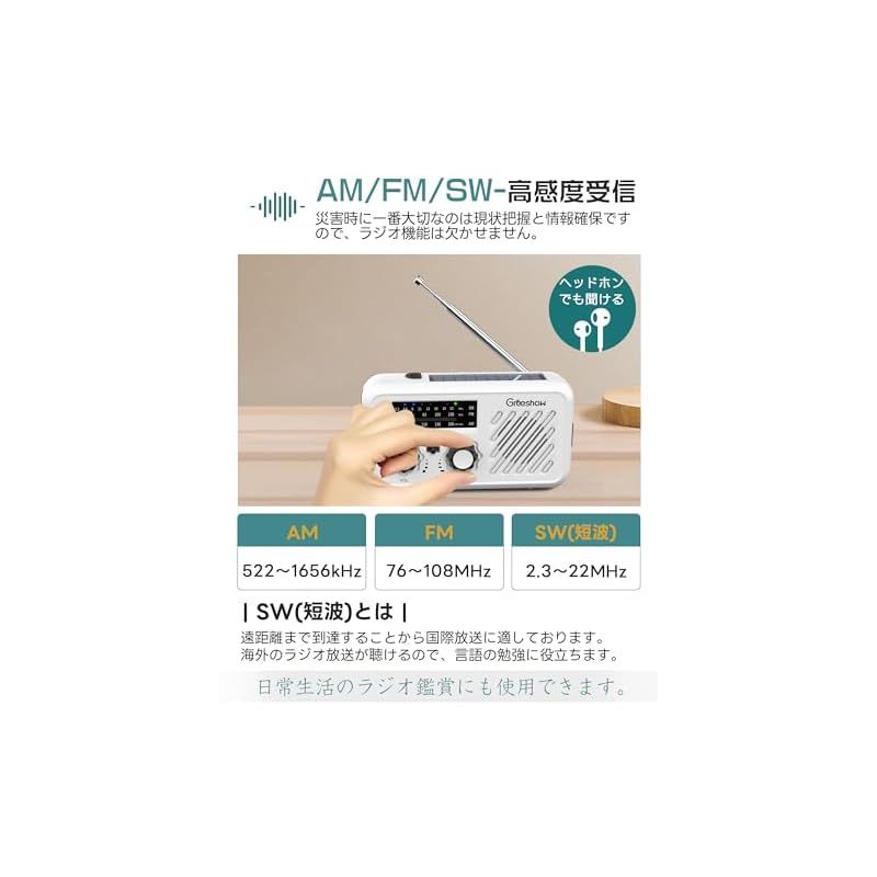 【防災安全協会推奨品認証】Greeshow 防災ラジオ 多機能 携帯ラジオ Amazon.co.jp: 【防災安全協会推奨品認証】Greeshow 防災ラジオ 多機能
