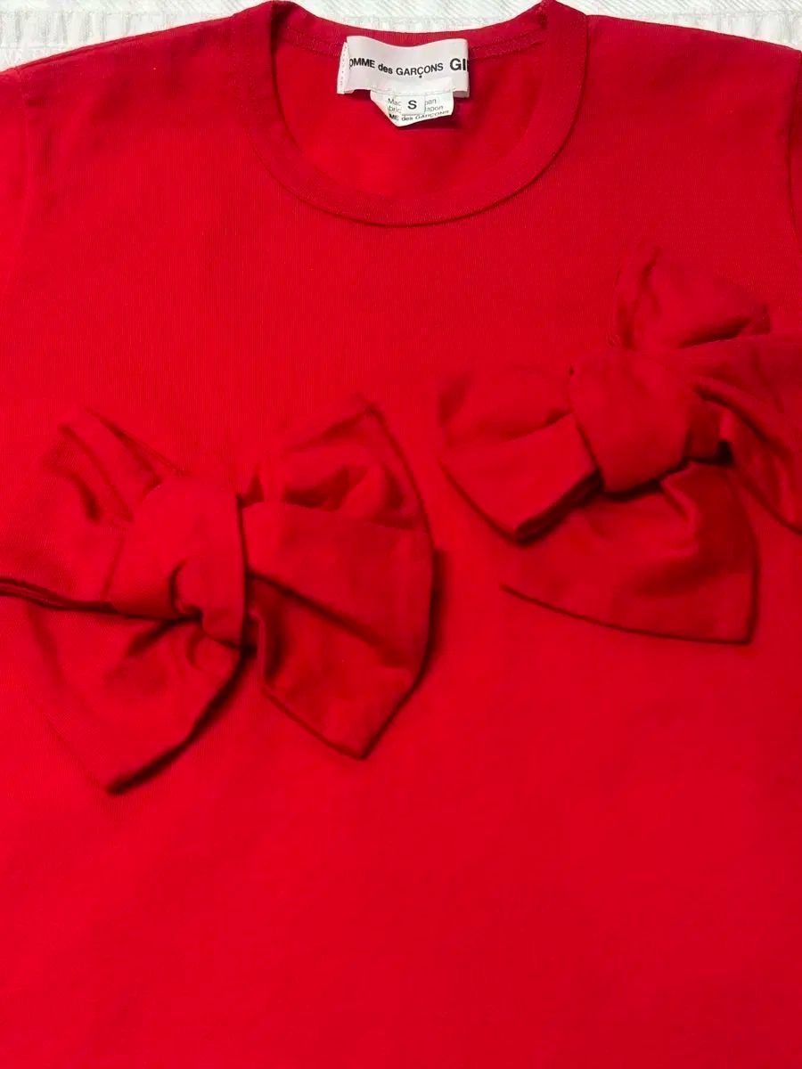 コム デ ギャルソン ガール リボン 半袖Tシャツ タグ含む