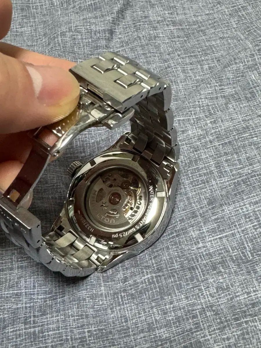  ハミルトン ジャズマスター オープン ハート オート 42mm スチール ブラック 体型カバー 自動巻き時計 腕時計(アナログ)