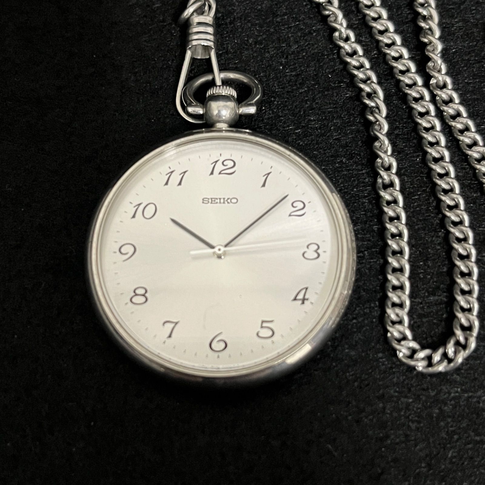 稼働品】 SEIKO セイコー 時計 アナログ 7N01-0020 懐中時計 シルバー 