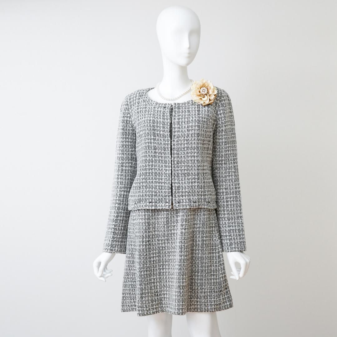 ハロッズ セレモニー M グレー ラメ糸入り ミンクファー付