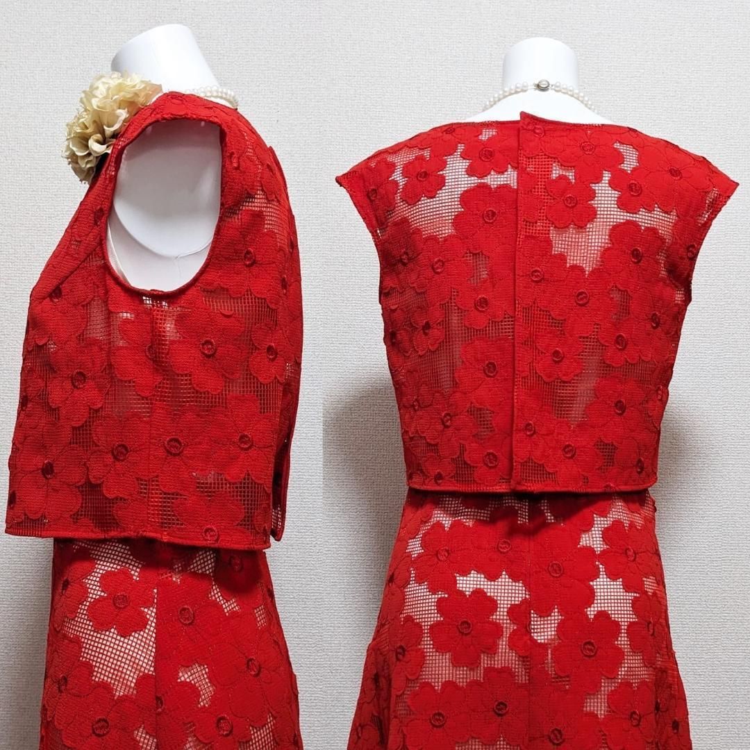 経験 当日発送 マリココウガ 東京ソワール フォーマルワンピース 9号 赤