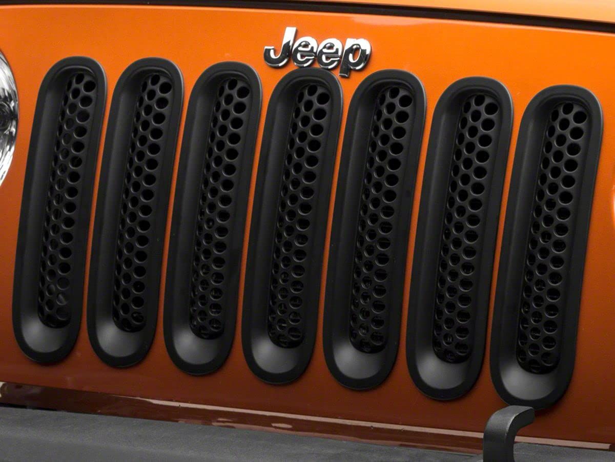 Redrock 4x4 ハニカムグリルインサート;マットブラック 07-18 Jeep Wrangler JK対応 