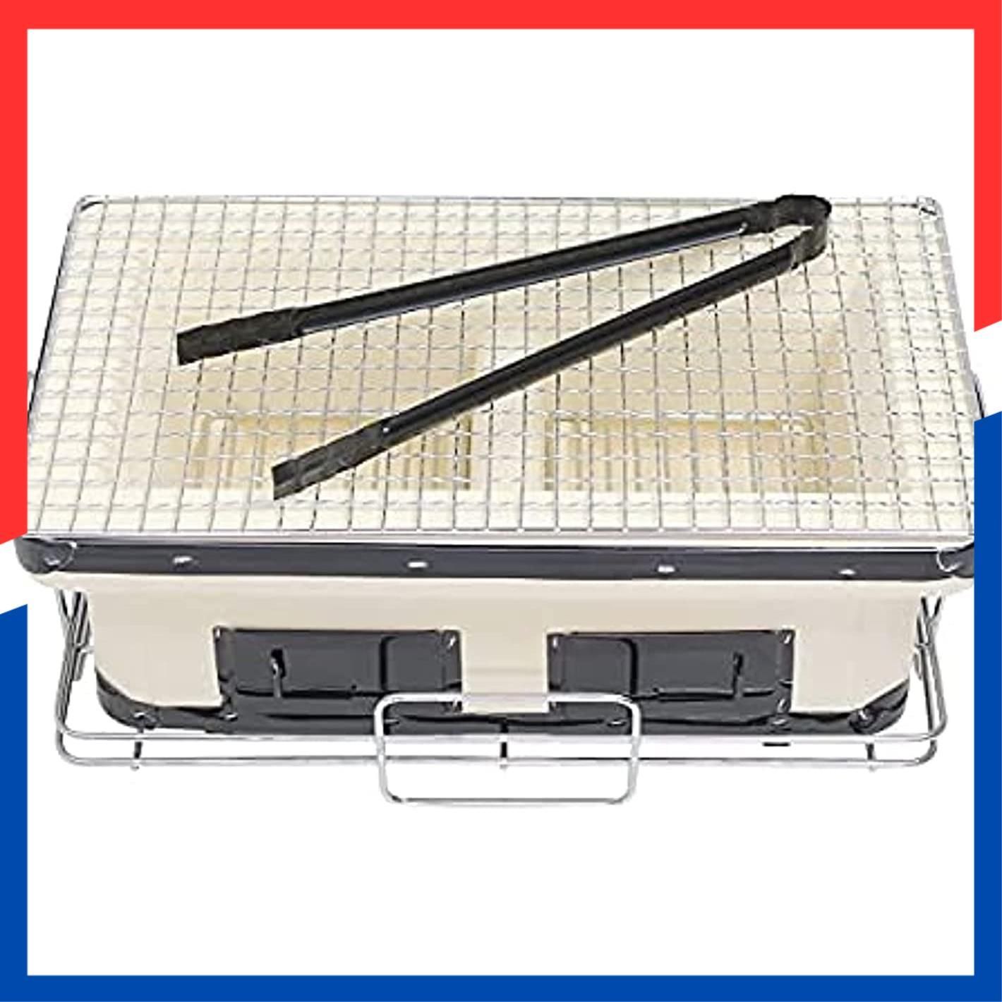 木炭 豆炭 火鉢 真ん中仕切り 木炭コンロ 長角 炭火 24 cm やきとり 41 角型ワイド 角アミ 火箸 敷台 網付 角型七輪