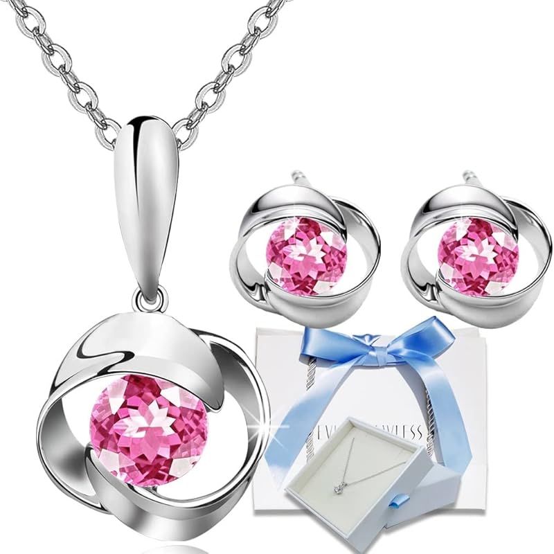 EVER FLAWLESS 品質 ネックレス レディース スワロスキージルコニア採用 ピアス セット シルバー 女性 クリスマス プレゼント 20代 30代 誕生日 記念日 ホワイトデー ギフト 金属アレルギー対応 アズキ