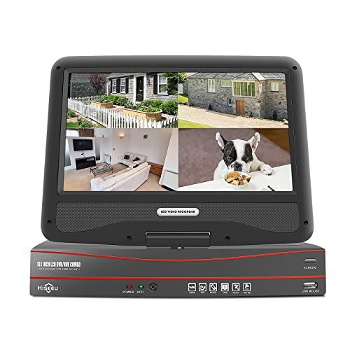 POE録画機 Hiseeu製NVR poe給電 屋外 有線 監視カメラ 10インチモニター付きNVR 双方向音声 屋内外対応 暗視撮影 動体検知 常時録画 スマホ パソコン遠隔監視 アプリ通知 監視カメラ Poe録画機 電源あり a2b57e6d