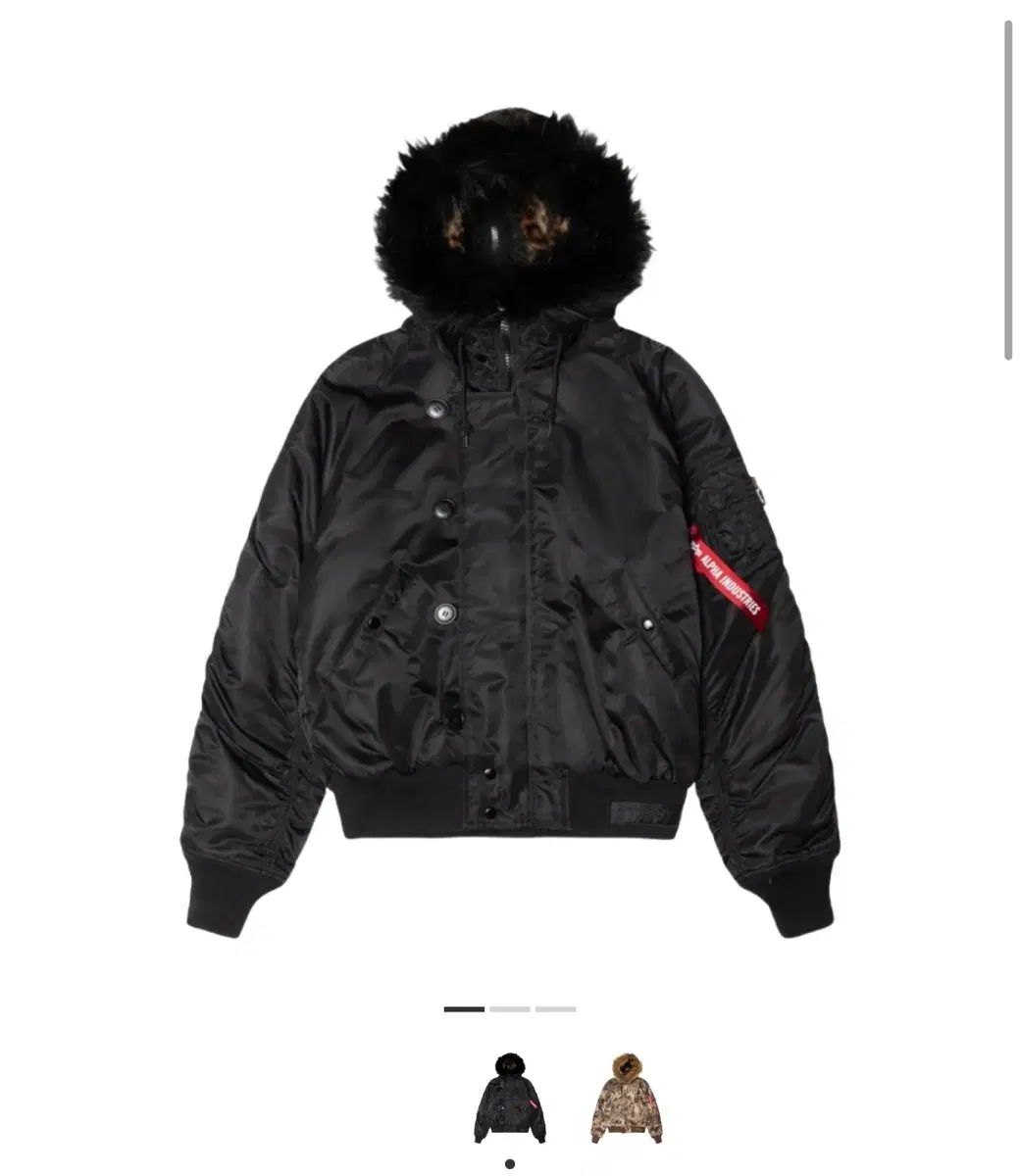 STUSSY x ALPHA INDUSTRIES N-2B ショート ウェスト パーカ ブラック