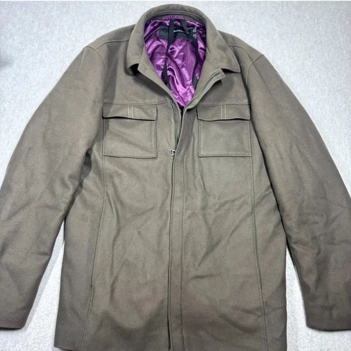 J リンドバーグ ウール ジャケット カーキ パープル 裏地 XL