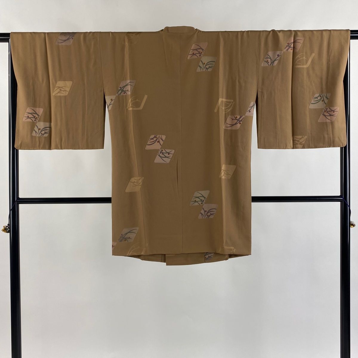 道行 身丈89 cm 裄丈66 M 和装コート 都衿 雪芝 茶色 正絹 秀品