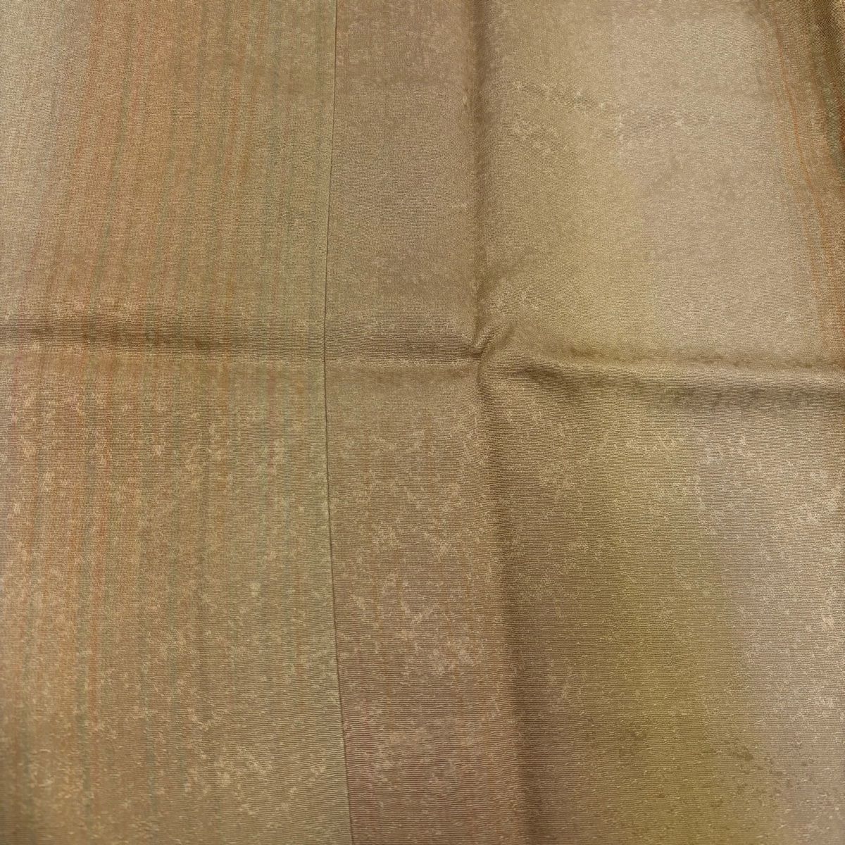 道行 身丈114 cm 裄丈66 M 和装コート 都衿 縞 幾何学模様 薄黄土色 正絹 秀品