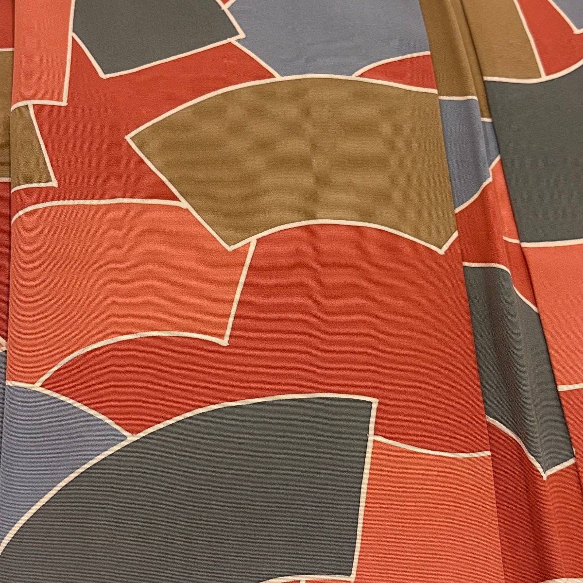 羽織 身丈82 5 cm 裄丈64 M 扇面 朱色 正絹 秀品