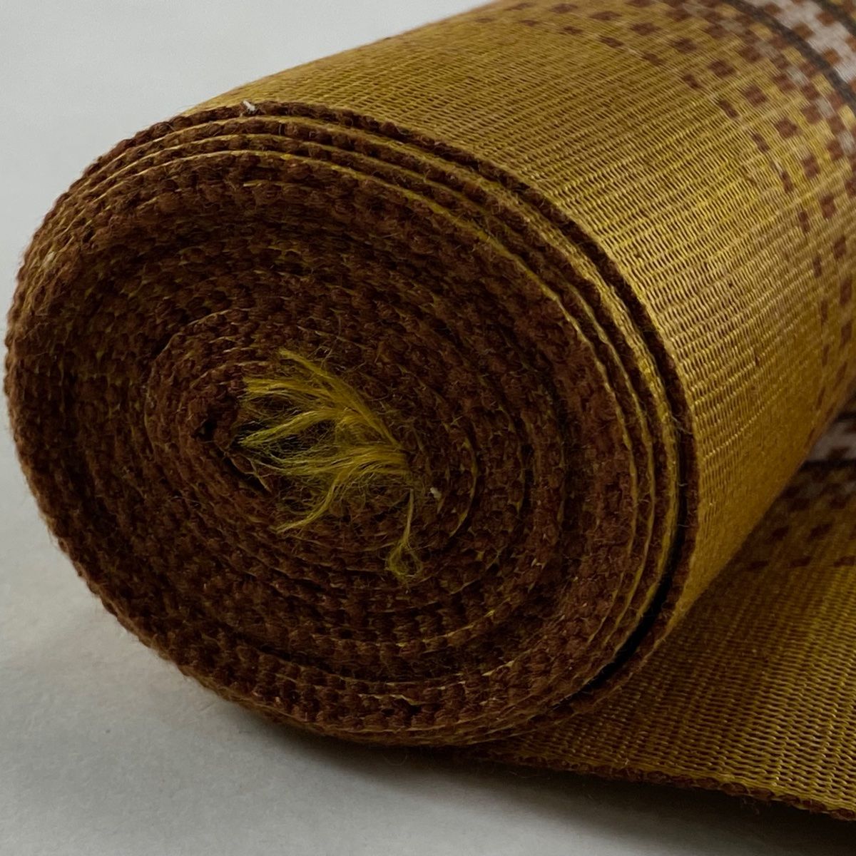  反物 帯反物 本場黄八丈 証紙 縞 山吹茶色 正絹 その他 着物反物