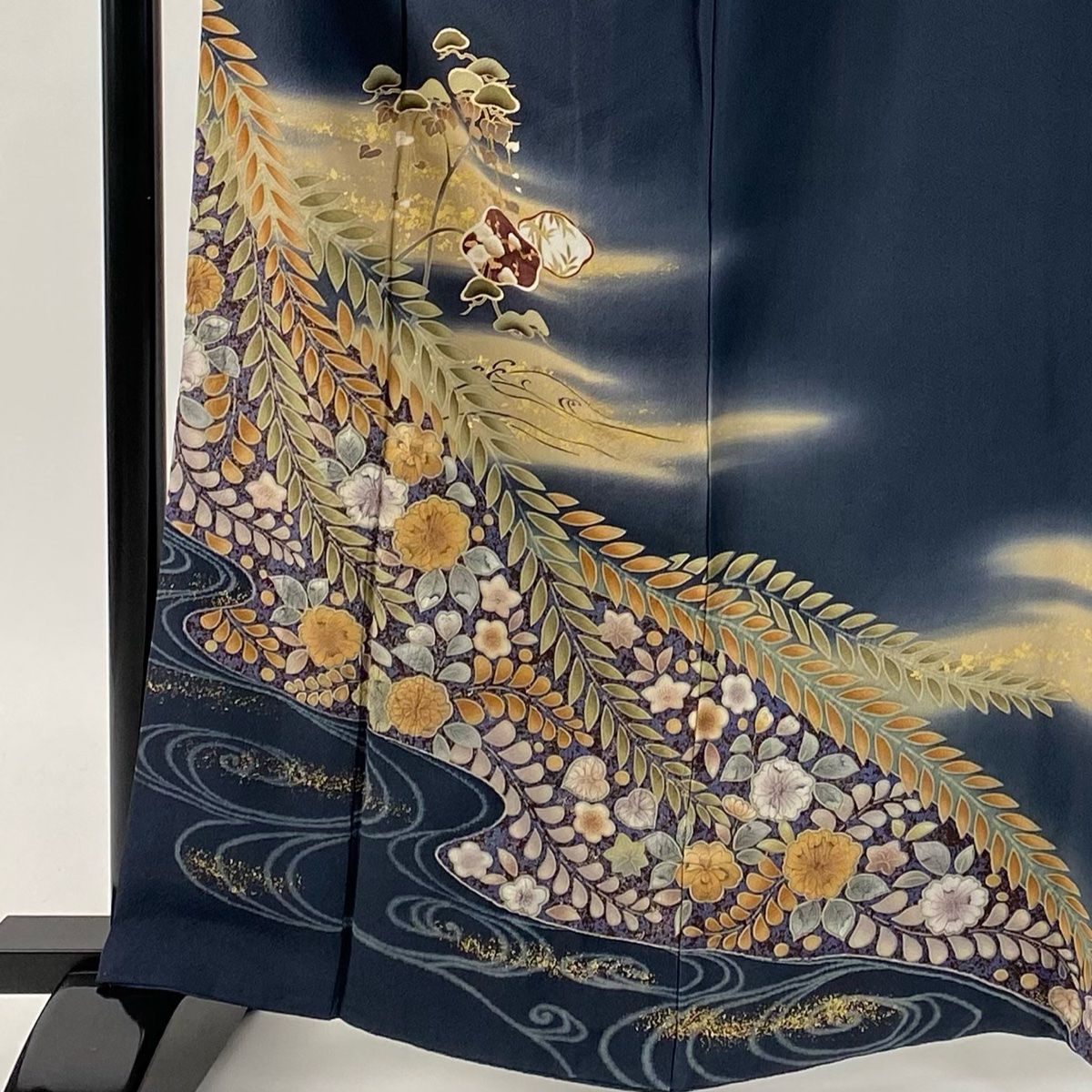 訪問着 身丈163.5cm 裄丈67.5cm L 袷 鈴乃屋 梅松 辻が花 金彩 ぼかし