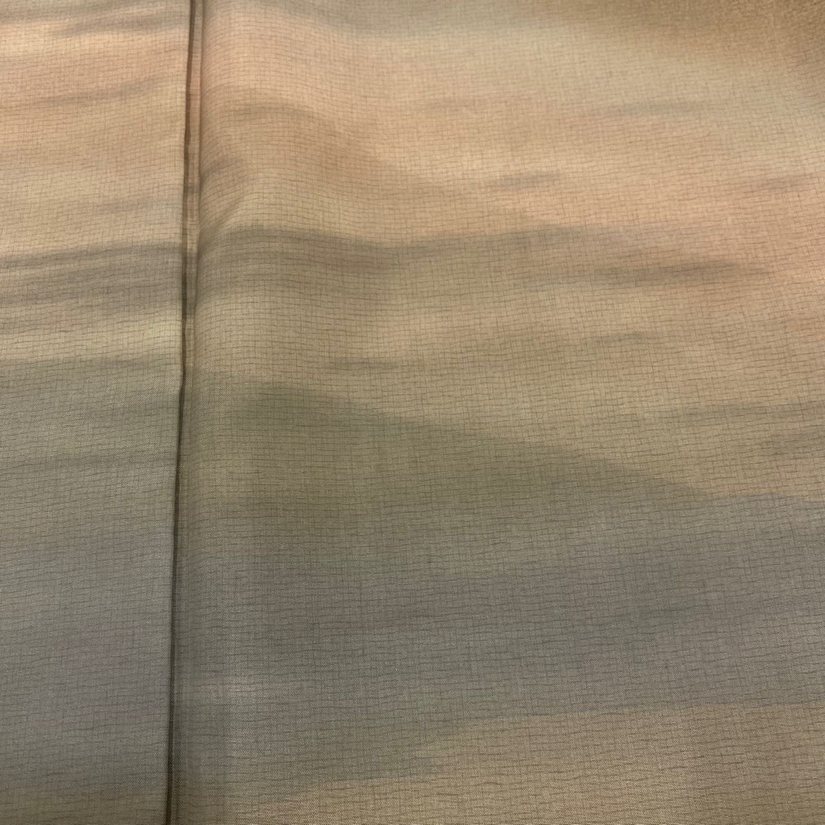  付下げ 身丈157 cm 裄丈61 5 S 袷 紬地 山並み 霞ぼかし 茶色 正絹 秀品 訪問着 付け下げ 着物