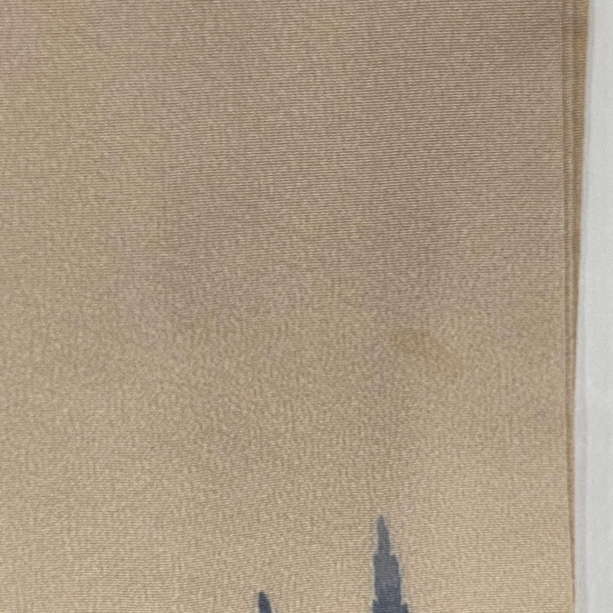  訪問着 身丈157.5 cm 裄丈64 M 袷 落款 風景 松 ぼかし ピンクベージュ 正絹 秀品 訪問着 付け下げ 着物