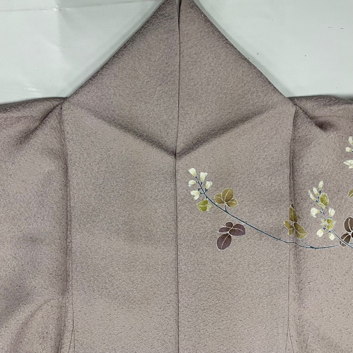  訪問着 身丈156.5 cm 裄丈61.5 S 袷 草花 金彩 ぼかし 灰紫 正絹 秀品 訪問着 付け下げ 着物